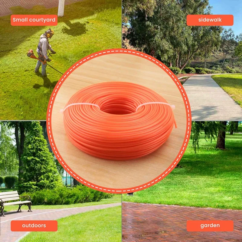 Imagem -03 - Linha de Grama Redonda Aparador de Ervas Daninhas Cortador de Escova Fios para Parque Diâmetro 2.4 mm Comprimento 86m Nylon