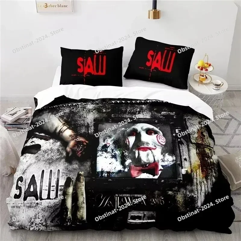 Horror Saw Movie Bedding set Printed Duvet Cover Pillowcase Single Double Queen Super King Size Sets