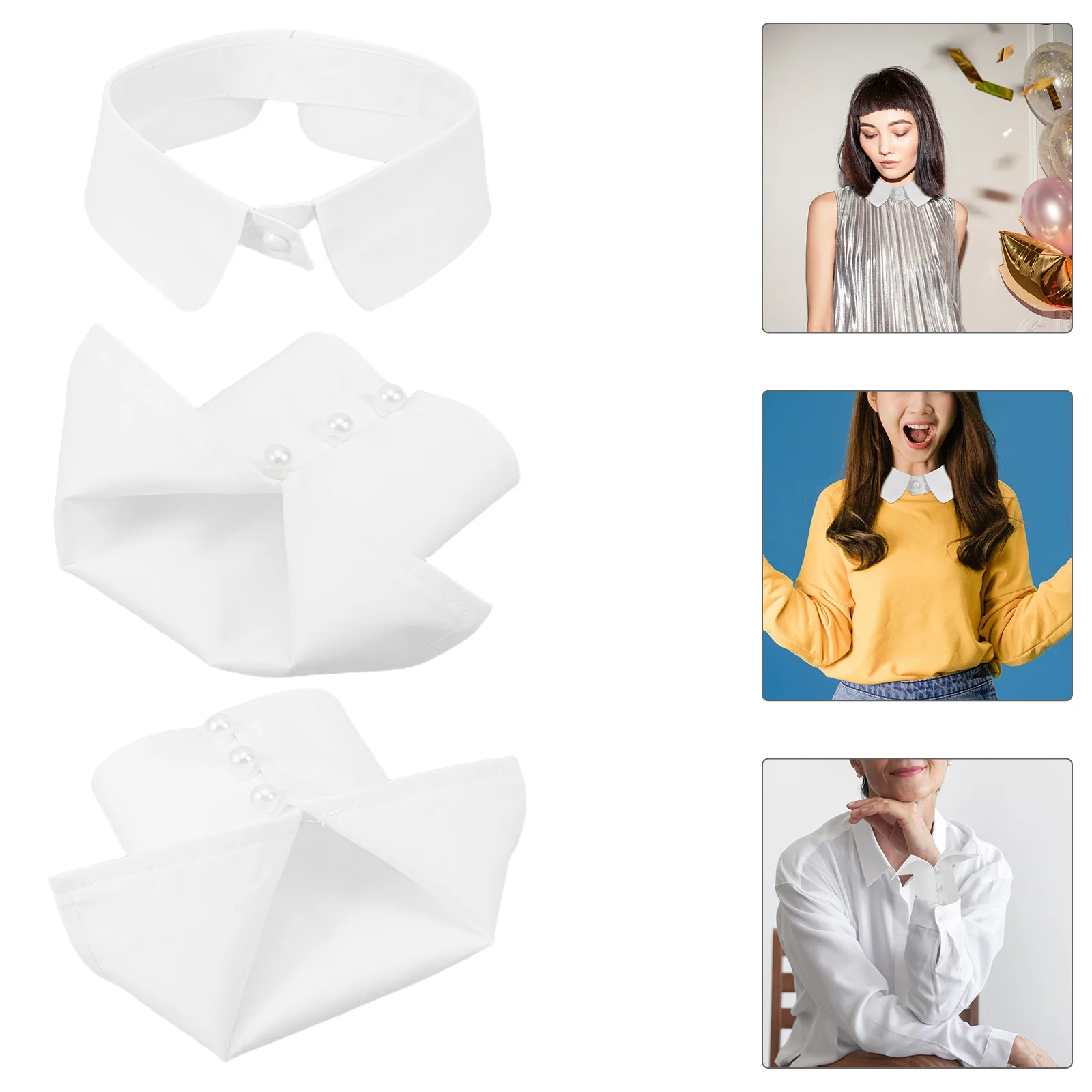 

1 set 1 Set Detachable Fake Cuffs Diy Faux Shirt Collar Sleeve Combo For Women Office Party Costume Neck Accessories Lightweight