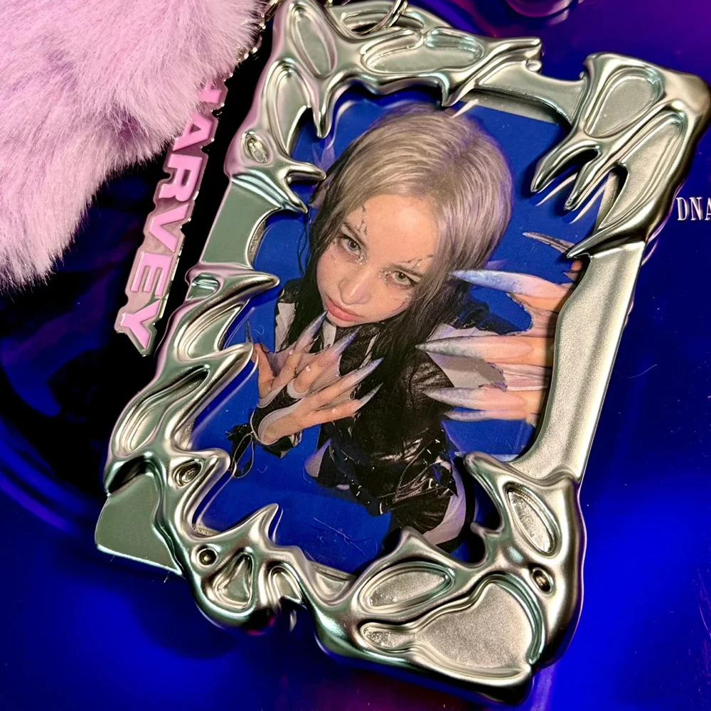 1PC Electroplate Photocard Holder Kpop Photo Card Frame Idol Photo Display Stand Kpop Photo Card Protector Storage Packaging Box