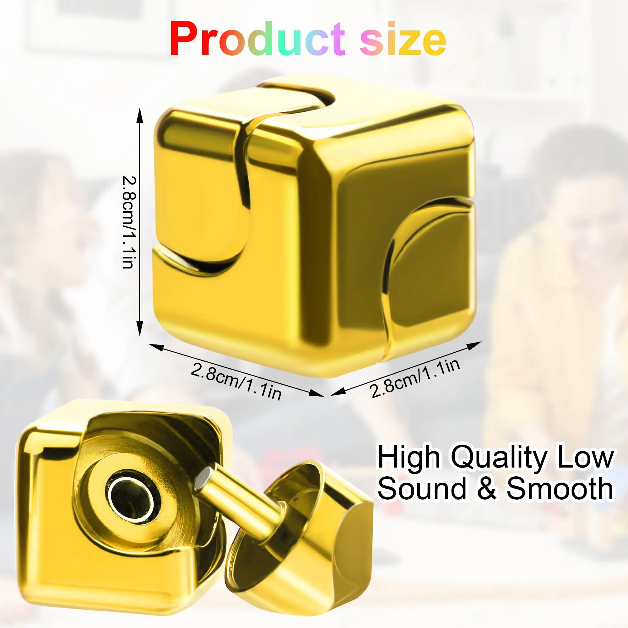 금속 큐브 회전 손가락 끝 자이로스코프 피젯 스트레스 방지 장난감, 성인 사무실 가정 여행 휴대용 스피너 장난감, 크리스마스 선물