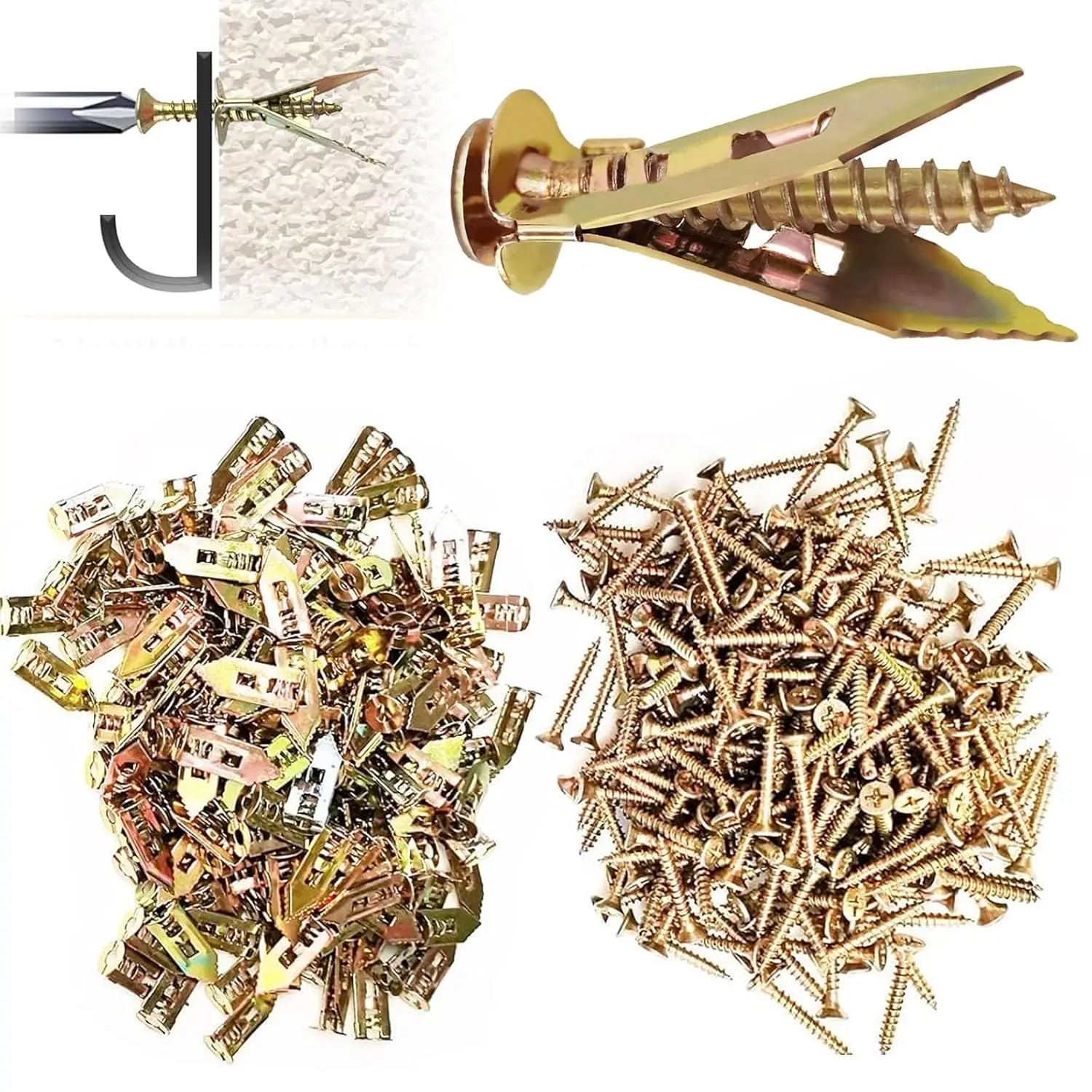 Self Drilling Drywall Anchors Kit Heavy Duty Metal Expansion Bolts Gypsum Dowel Drywall Anchor Picture Frame Fixing Fasteners