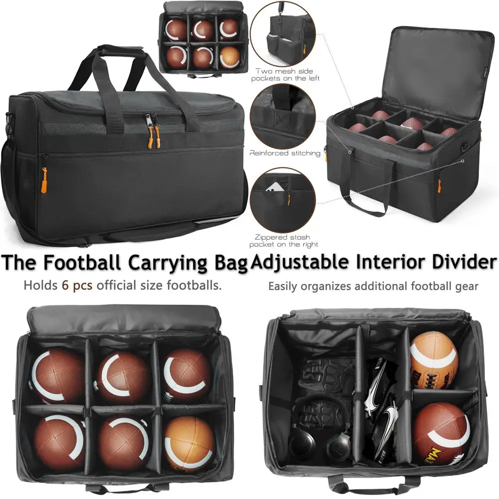 

Футбольный держатель официального размера: сумка-органайзер с 6 мячами для командного спортивного оборудования