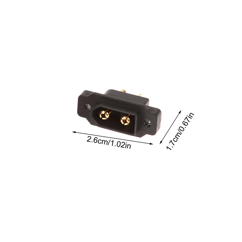 XT60EW-M/F Male And Female Waterproof Black Gold-plated Screw Hole Can Fix 3.5mm Aviation Model Lithium Battery Plug