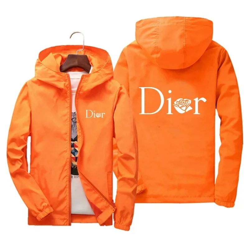 2025年春秋新作カジュアルジャケット、アウトドアスウェットシャツ、メンズ防風防水おしゃれジッパーフード付きコート