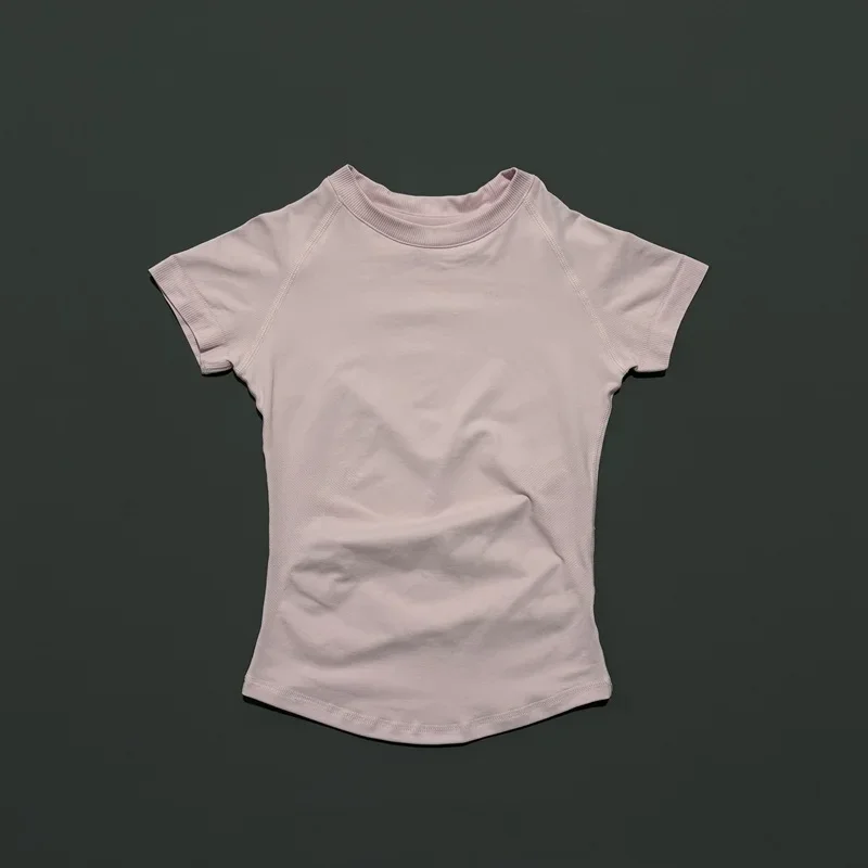 Sporttop met korte mouwen Dames Naadloos Yoga Turnpakje Kleding Hardloopsport T-shirt Gym Yoga Slim Fitness Actief Top-T-shirt - afbeelding 1
