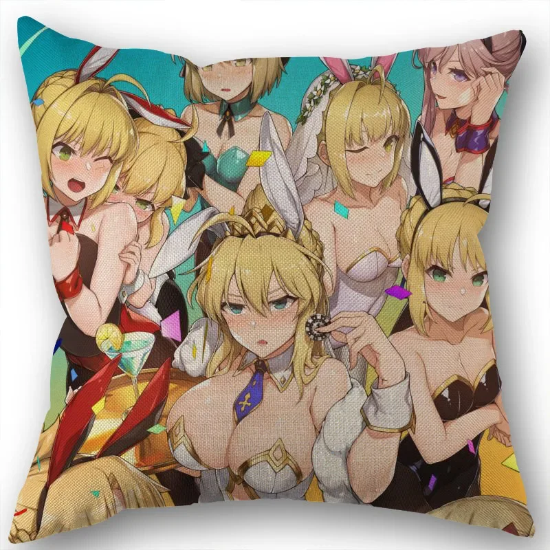 Anime Girl Okita Souji Pillow Covers  Linen Zippered Square Decorative Pillowcase Outdoor,Office,Home Cushion