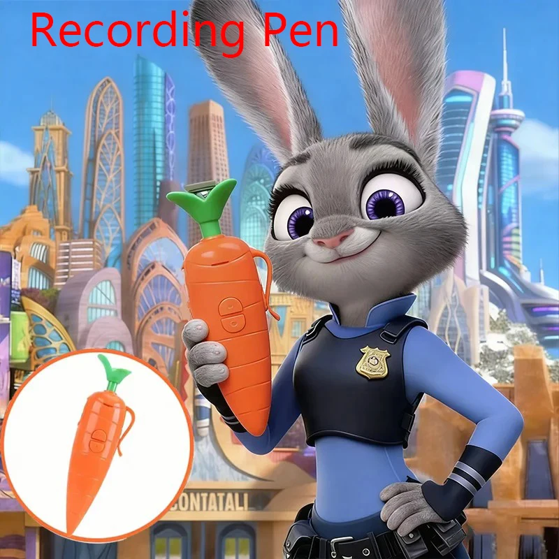 1-6 szt. Zootopia Długopis z funkcją nagrywania głosu w kształcie marchewki, kreatywny długopis dla dzieci, wielofunkcyjny długopis z możliwością nagrywania, prezent!