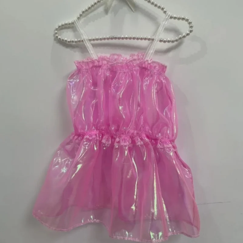 فستان الأورجانزا المجسم الوردي الشفاف مع تنورة الأميرة - الزي التنكري للرجال والكوب