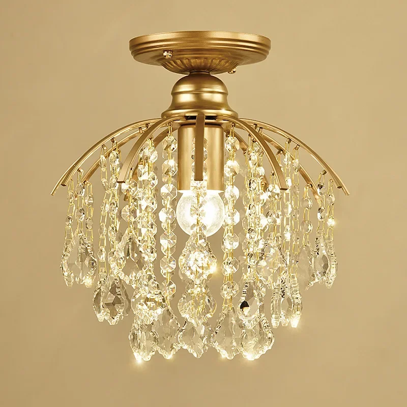 Modern K9 Crystal Round Chandelier Elegant Hanging Pendant Lamp small American Creative Light Fixture Living Room kitchen Island