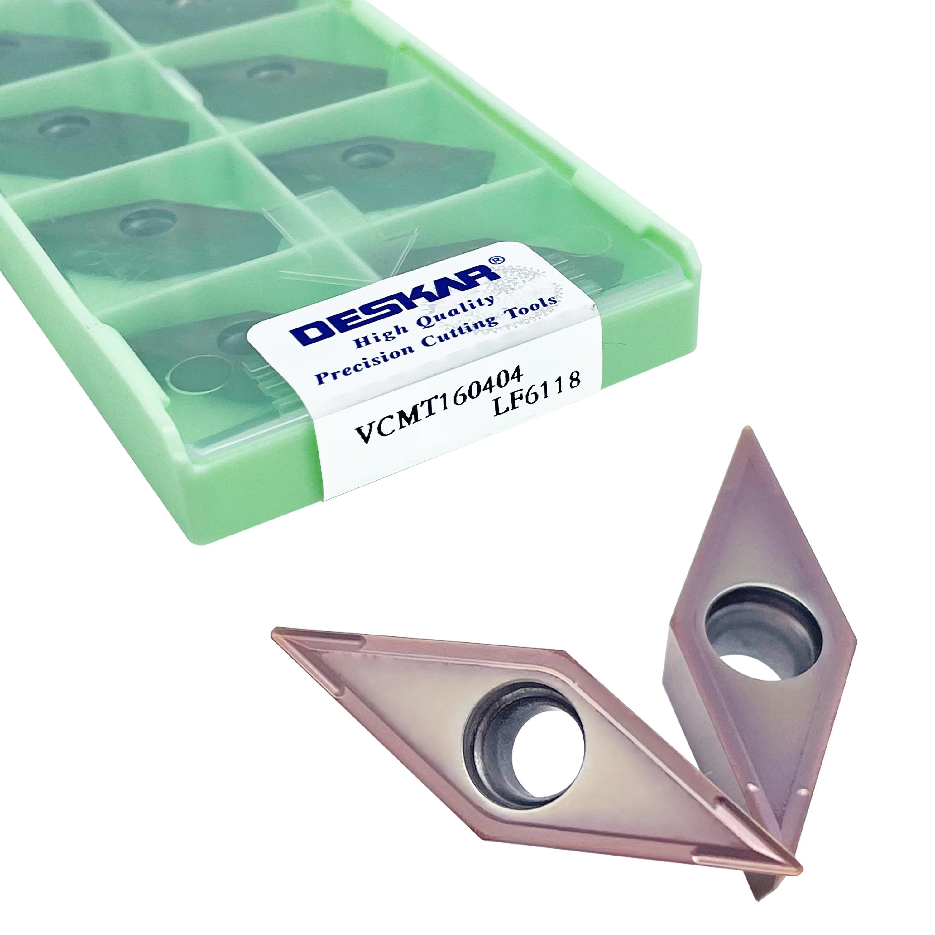 

VCMT160404 VCMT160408 LF6018 LF6118 VCMT110304 VCMT110308 LF6018 LF6118 Cemented Carbide Turning Blade CNC Lathe Machining Tool