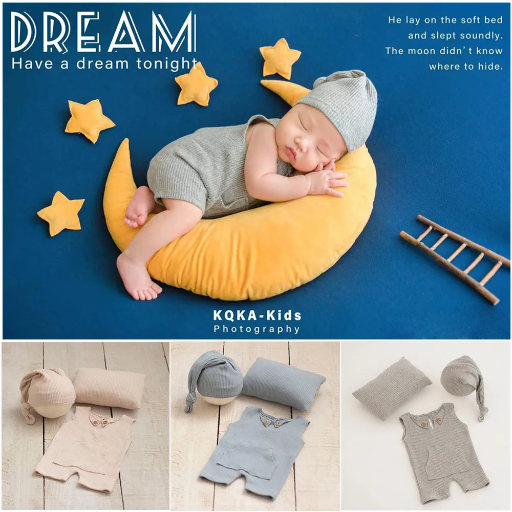 

❤️ Одежда для фотосъемки новорожденных, шапка + комбинезон + подушка, 3 шт./компл., студийный реквизит для детской фотосессии, аксессуары, одежда, наряды для фотосъемки