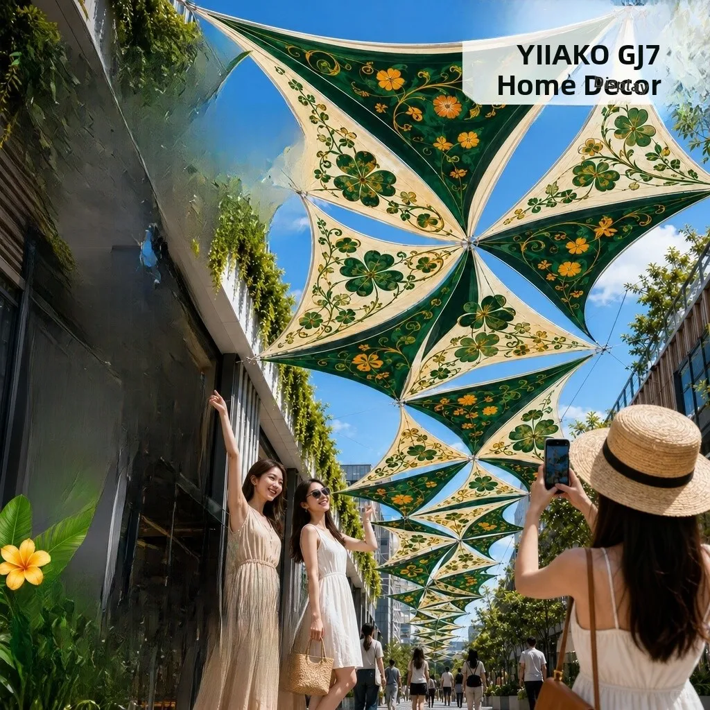 大型三角形屋外日よけテント-オックスフォード布-商業用歩行者街路景観背景-防雨キャンプ用品