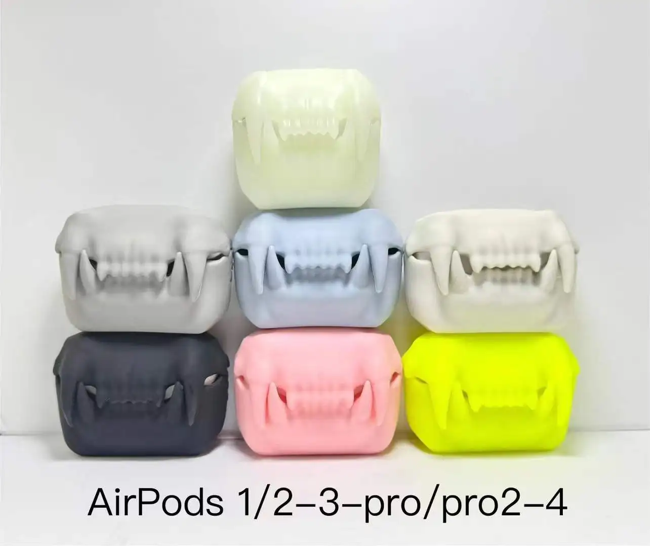 For AirPods 4 Case Cartoon Horrible Creative Tiger Teeth Silicone Cases Protective Cover For For AirPods Pro2/Pro AirPods 2 1 3