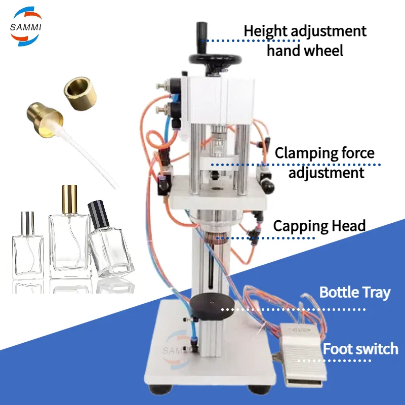 

High Quality Semi-Automatic Pneumatic Corker for Perfume Food Medical Beverage Chemical Bottles Perfume Crimping Machine CH-200