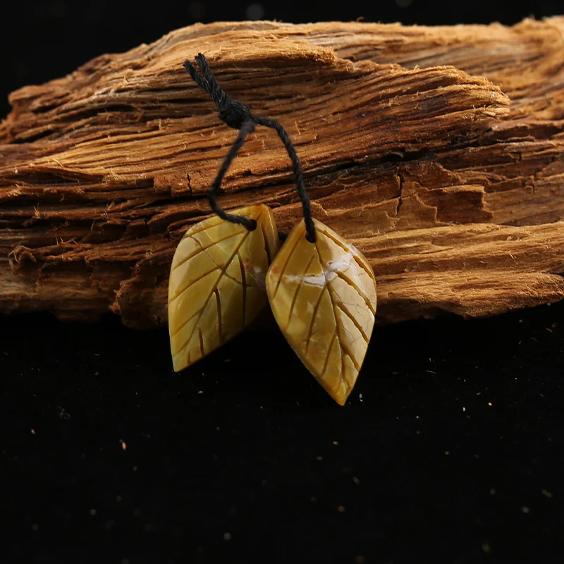 B&F Serpentine Earring Beads for Jewelry Making, Handmade Natural stones beads, Stones for jewelry Making Supplies