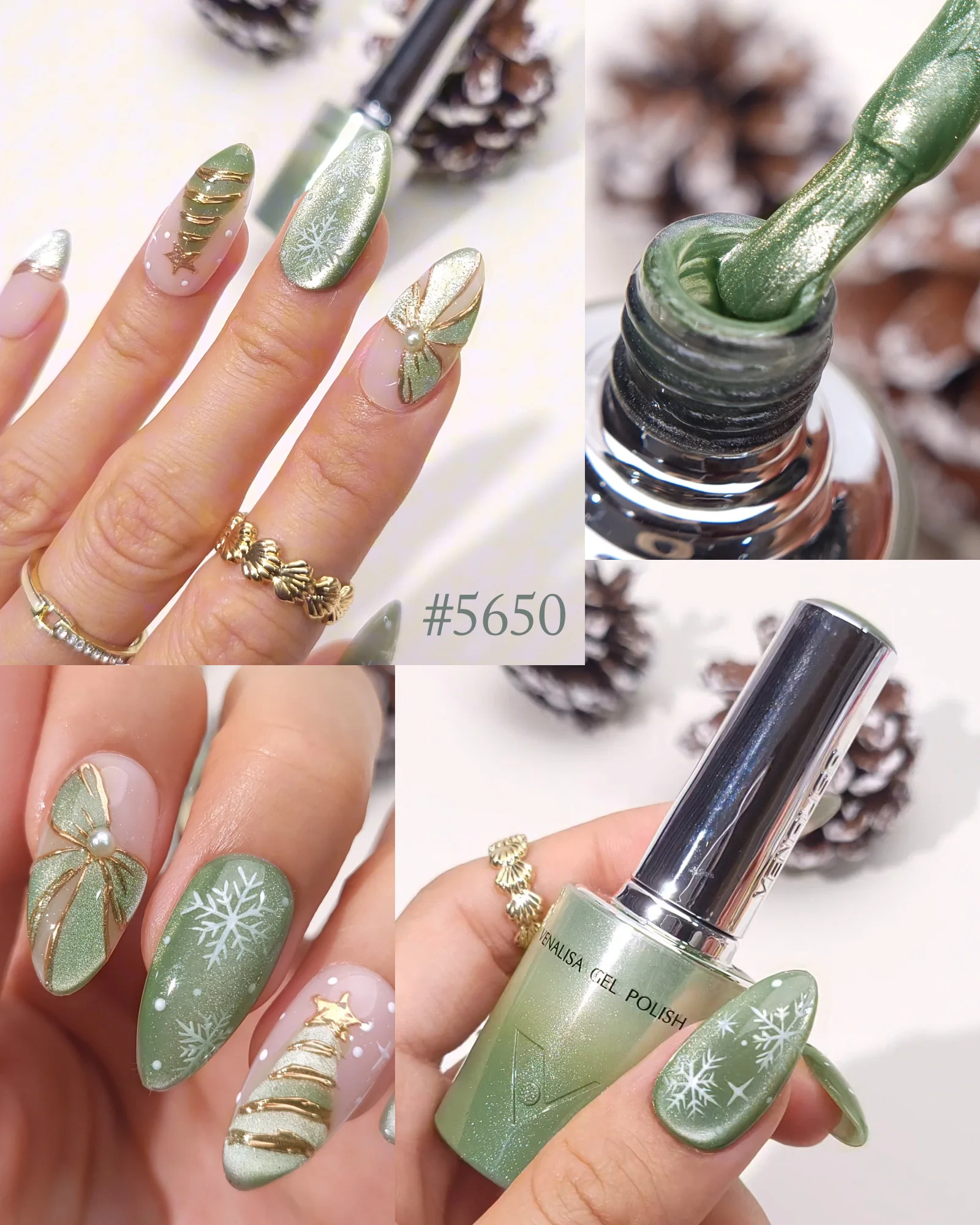 

VENALISA 10DCat Eye Nail Polish HEMA FREE TPO FREE Gel Polish Kit Sparkle Platinum Gel Soak Off UV LED Magnet Gel Varnish Kit