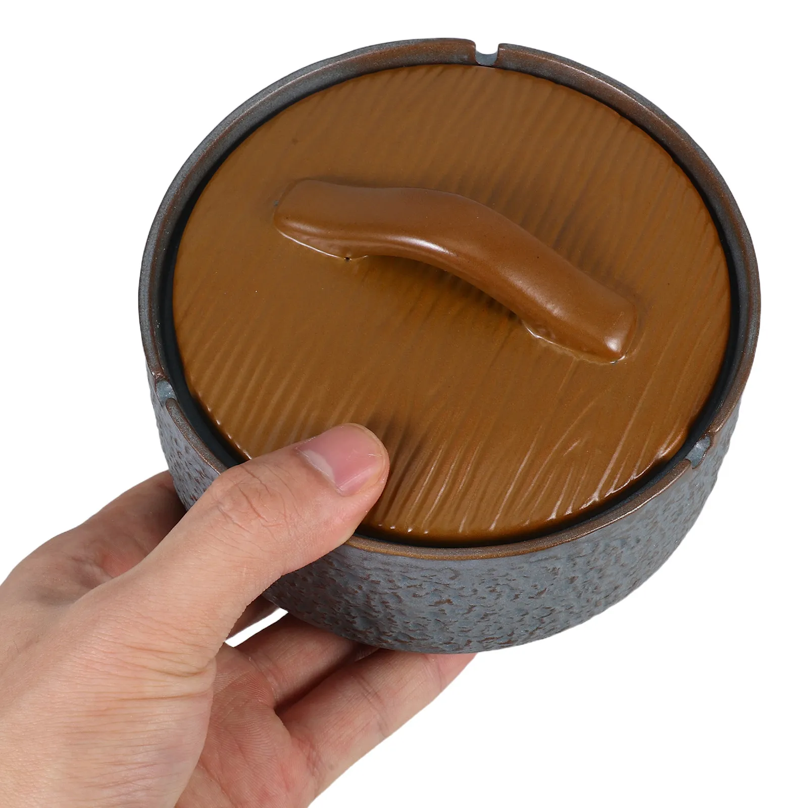 

Ashtray for Balcony Home Decor Decoration Ceramic with Lid Holder Bowl Desktop Ornament