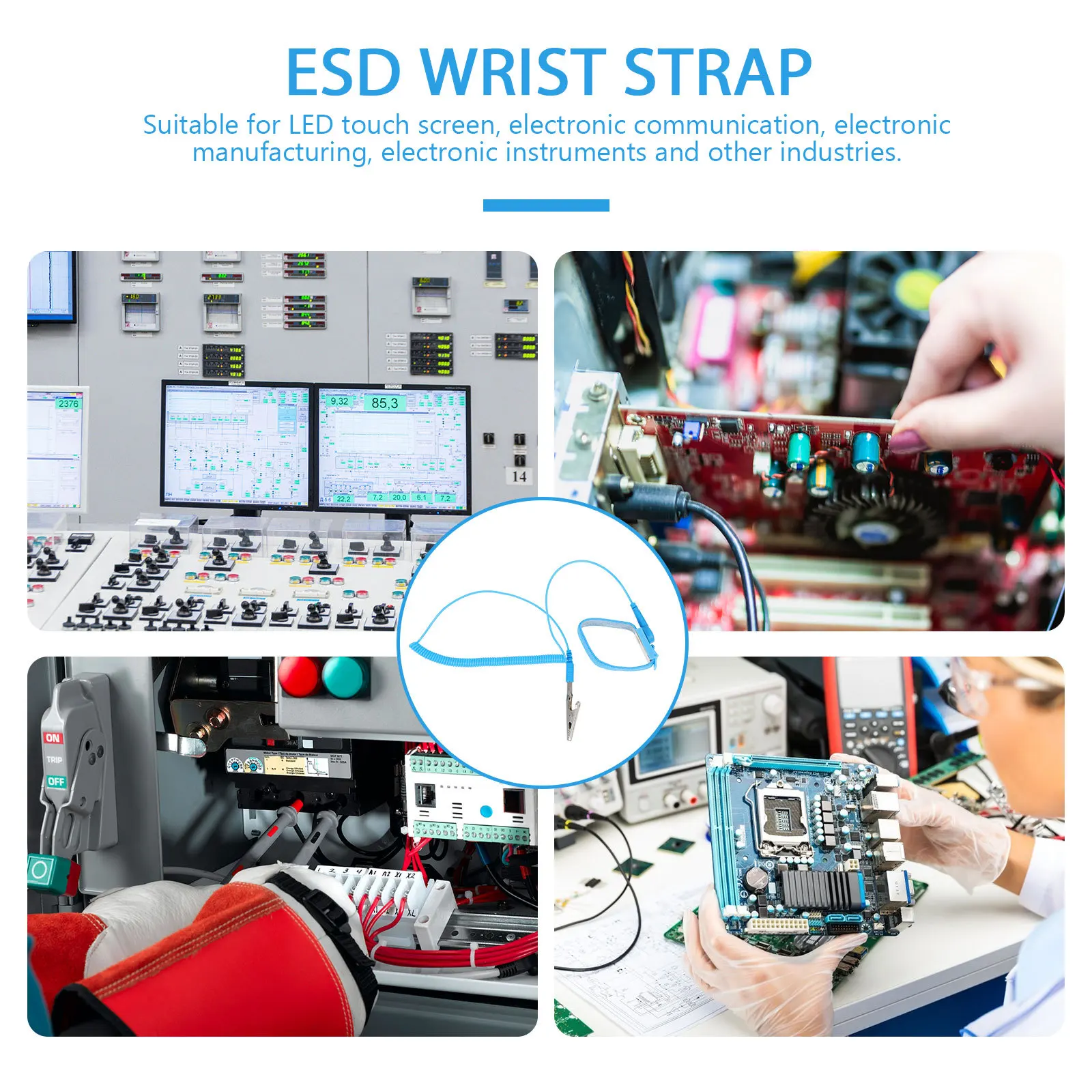 

6Pcs Anti Static Wrist Strap Adjustable PVC Band Professional Esd Wrist Protection Strap for Computer Hardware Repair