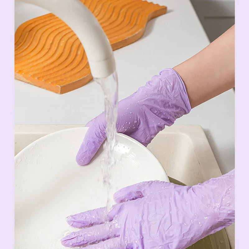 ถุงมือไนไตรล์สำหรับล้างจานในคร - Dish Glove Rubber บทวิจารณ์และราคา