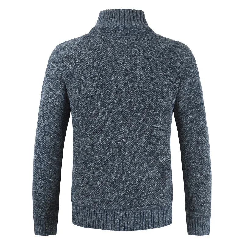 Giacca da uomo nuova autunno inverno di alta qualità Slim Fit colletto alla coreana giacca con cerniera da uomo in cotone solido maglione caldo spesso