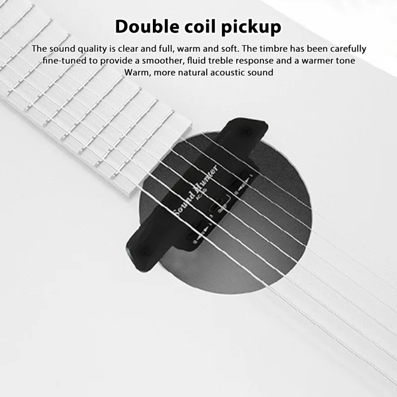 Sound Hunter Guitar Pickup Wooden Guitar Sound Hole Vibration Pickup Dual Coil Pickup System No Punching for Acoustic Guitar