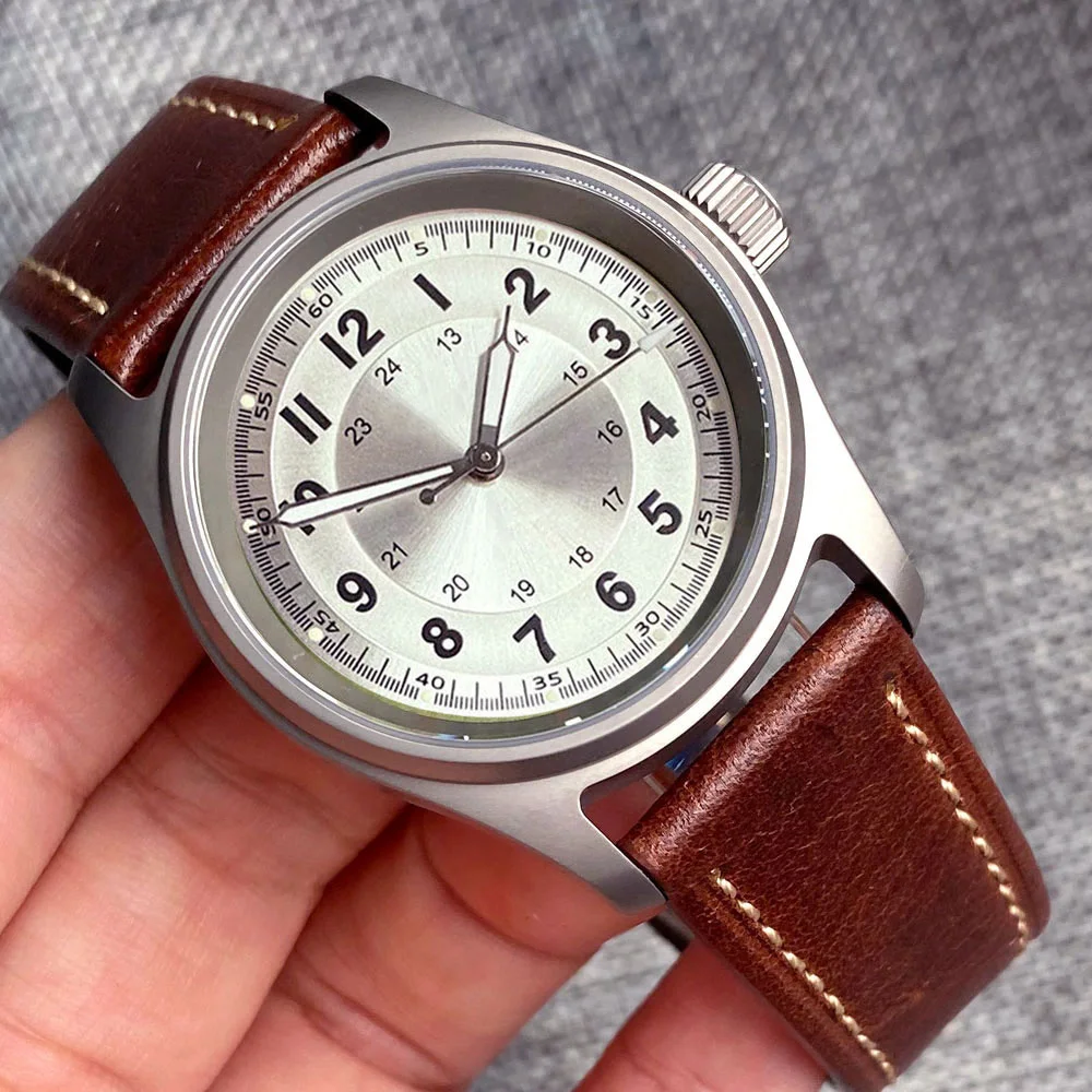 New 36mm Pilot Style Vintage Titanium Men's Watch For Miyota 8215 Movement 20ATM  Sapphire Glass Diver Mechanical Wristwatch