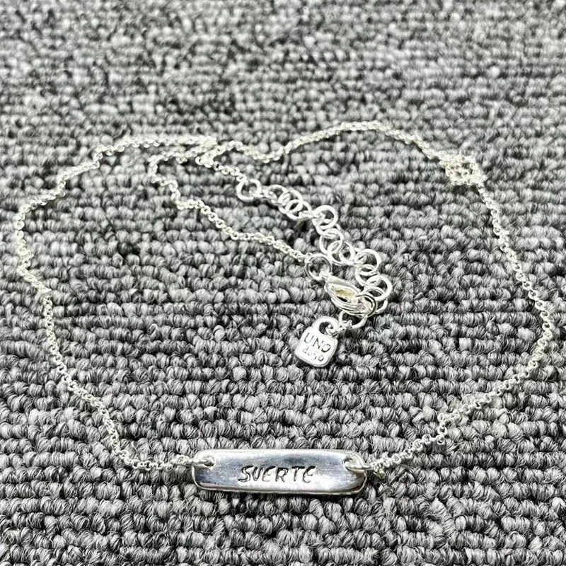 

2022U NOde50 New Original Fashion Electroplated 925 Silver Nameplate Lucky Necklace Holiday Jewelry Valentine's Day Gift