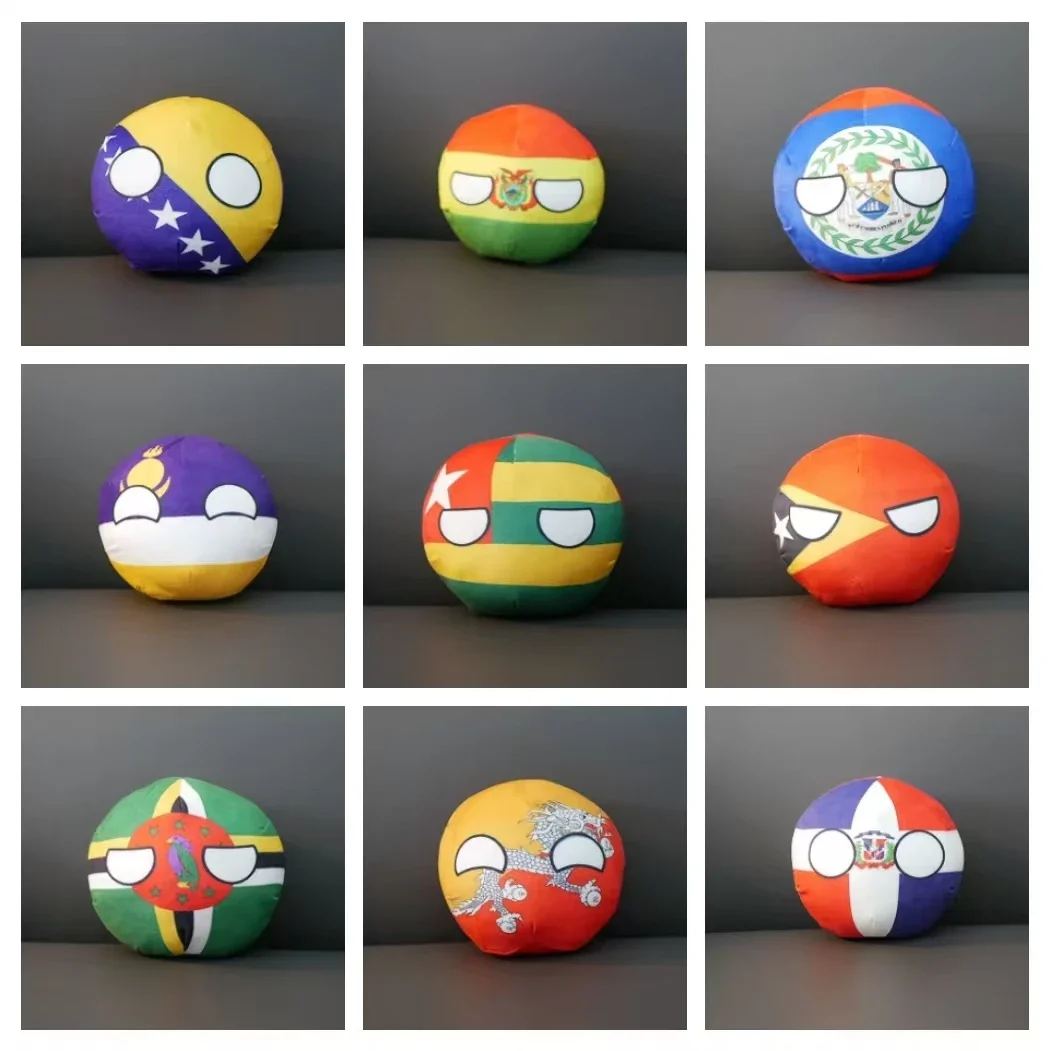 9/20cm Polandball Plush Pillow Pillow Egypt Ireland Palestine Malaysia Croatia Bolivia Countryballs Pendant