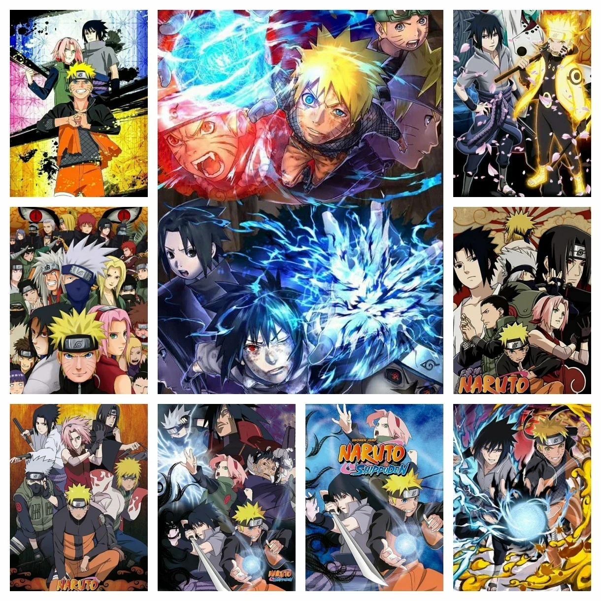 Naruto Shippuden New CanvasMosaic Cartoon Art Embroidery Rhinestones Home Decor Children's Gift