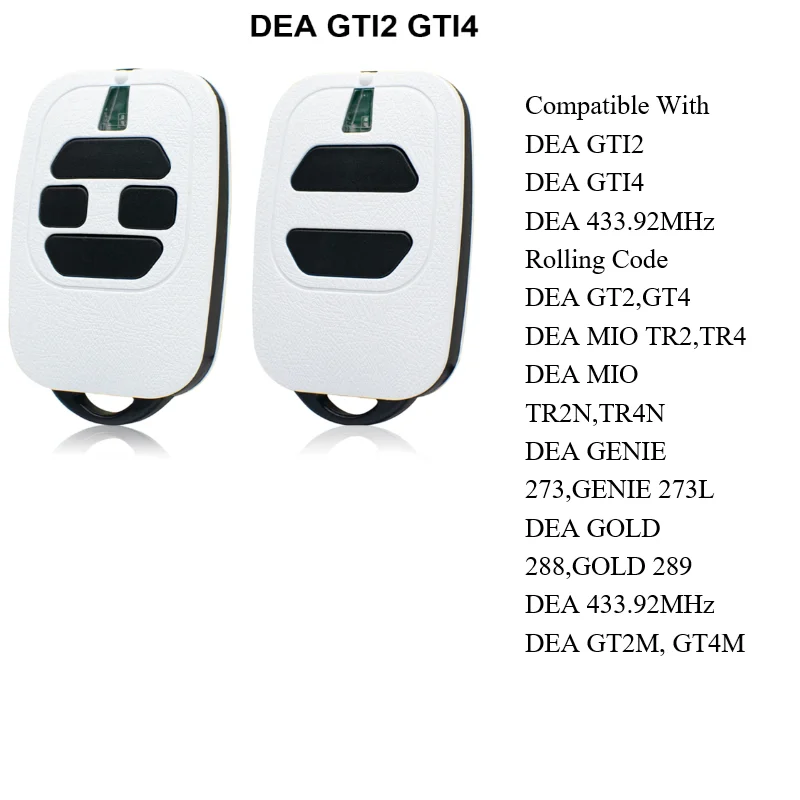

Для DEA GT2 GT4 GTI2 GTI4 GTI2N GTI4N GTI2M GTI4M GOLD TR2 TR4 TR2N TR4N 273 Пульт дистанционного управления гаражной дверью с подвижным кодом 433,92 МГц