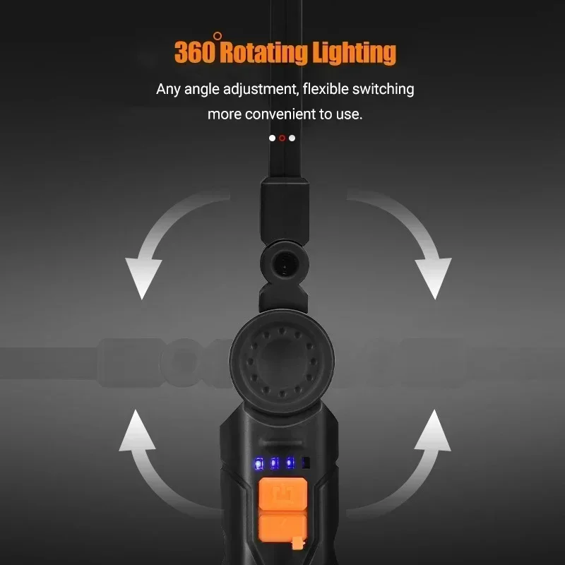 G51/G52 Tragbare COB-LED-Taschenlampe, wiederaufladbar, Arbeitsleuchte, magnetische Laterne, Hängelampe mit integriertem Akku, Camping-Taschenlampe – Detail 6