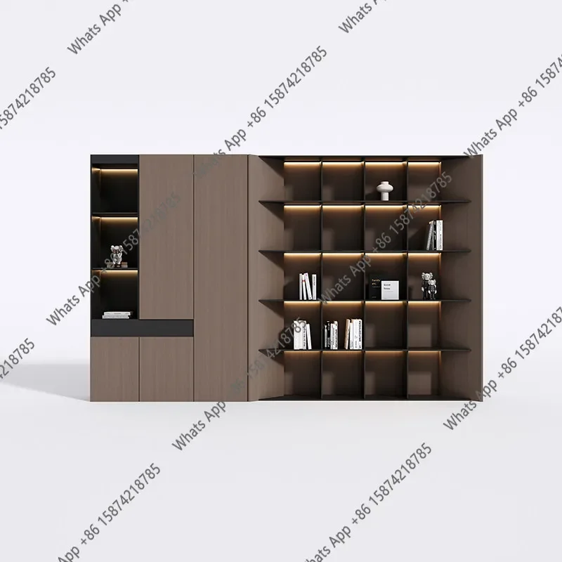 M40 Integrated Solid Wood File Cabinet Against The Wall Boss Office File Cabinet Simple Modern Display Full Wall Bookcase