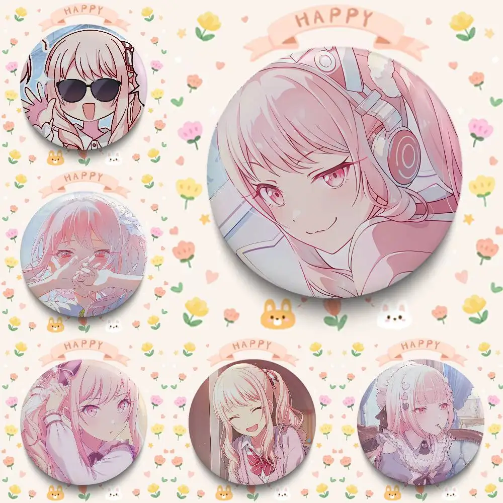 1pc Cute Cartoon Figure Nightcode Akiyama Mizuki Badges Button Round Creative Pin Brooch Badge Bag Decor Collect Friends Gifts