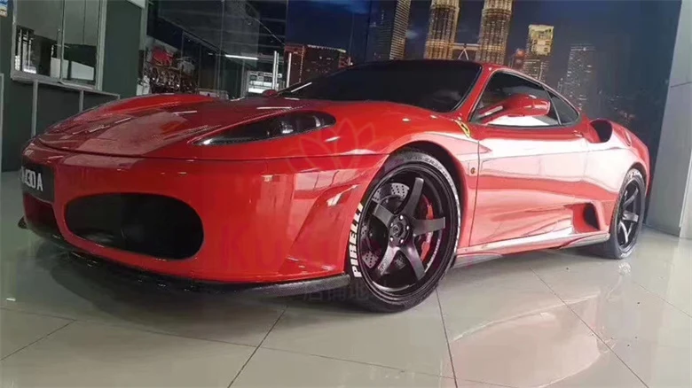 

For Ferra Ri F430 Carbon Fiber Body Kit Harm Style Front bar Edge Rear Diffuser Side Skirt Spoiler
