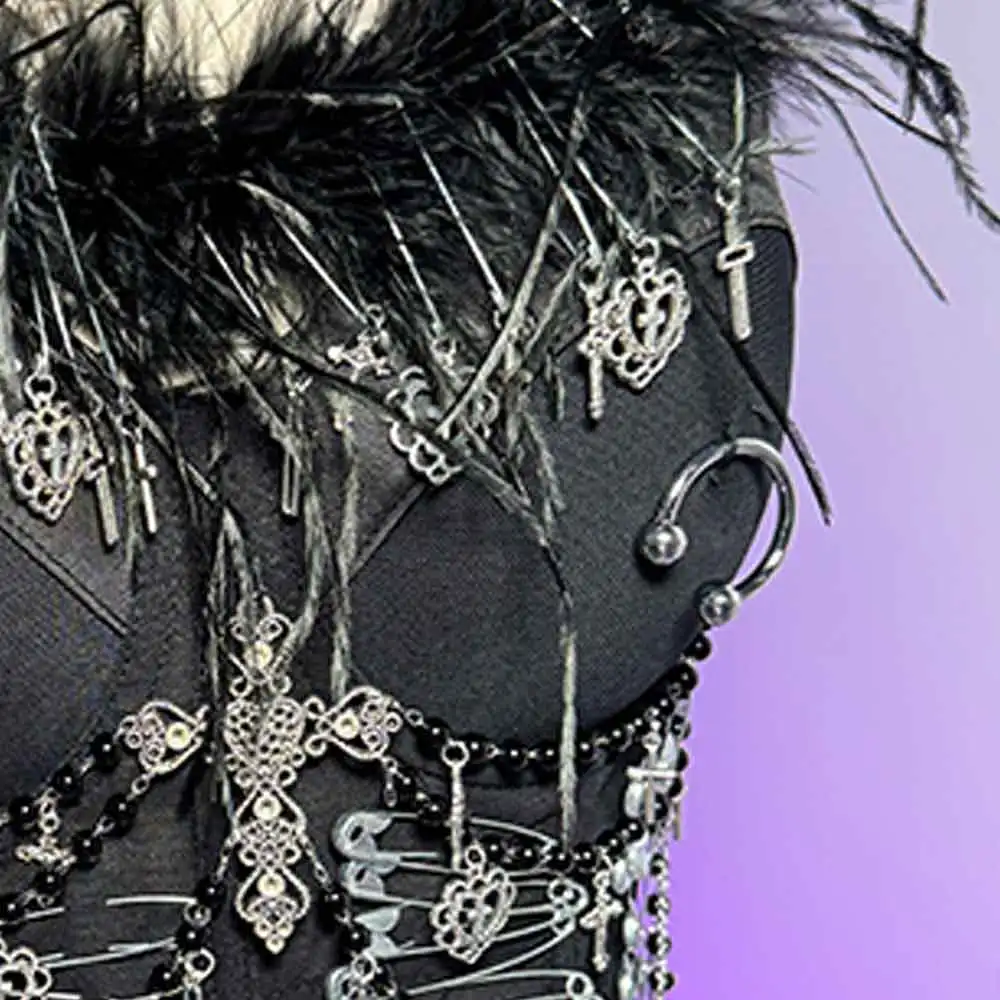 Y2K بلايز خلل الأساسية في سن المراهقة الصليب دبوس E-الفتيات القوطية تانك خمر القوطي ايمو موضة إحياء الشرير الصخرة Harajuku الجرونج ملابس للنادي #4