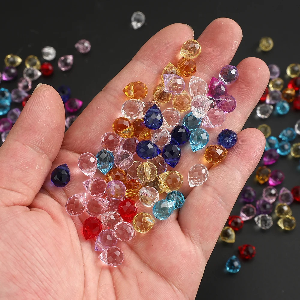 40 Piezas de Cuentas de Cristal Checo Brillantes, Forma Clásica de Lágrima de Ángel, Colgantes de Cristal Facetado para Hacer Aretes y Collares