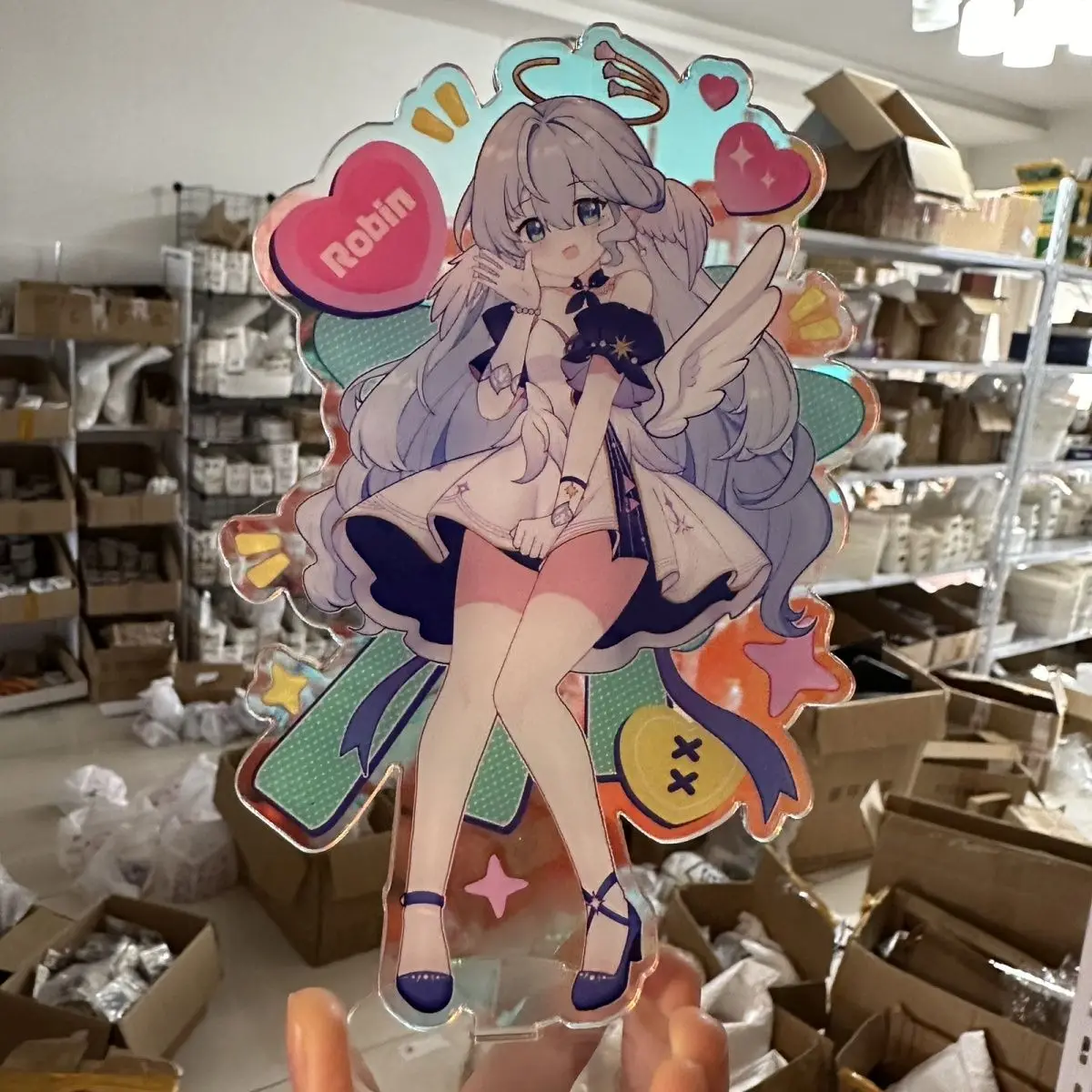 

Anime Honkai: Star Rail Robin Cosplay Acrylic laser Stand Figure Cartoon Standing Sign Mascot Ornament Collector's Accessory