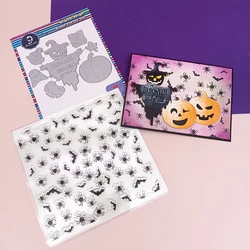 Alinacutle Metal Cutting Die Craft Cutting Happy Halloween Clear Stamps Scrapbooking Paper Craft Handmade Card Template