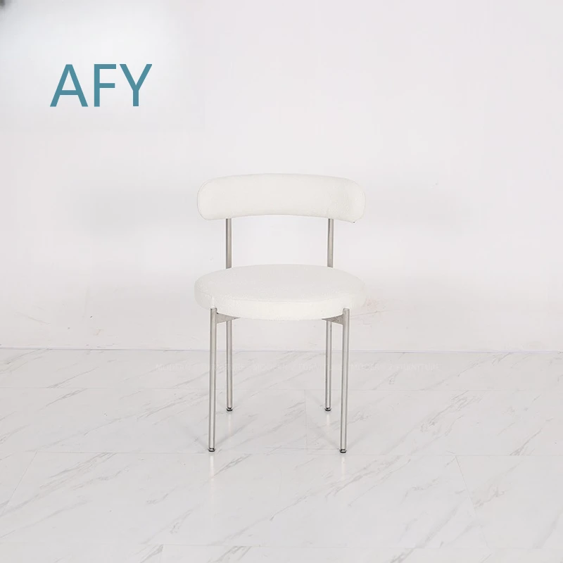 White Metal Legs Velvet Dining Chair for Restaurant Cafe Wedding Event Banquet Hall Home Office Decor Modern Upholstered Seat