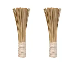 2 Pcs 12-Inch Cleaning Brushes Bamboo Multi-purpose Wok Cleaning Brush Good Flexibility Bamboo Cleaning Brush Kitchen