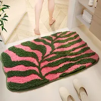 Colorful Tufted Bath Mat - Plush Microfiber, Fast Drying & High Absorbency, Non-Slip TPR Backing, Thick Bathroom Rug for Home
