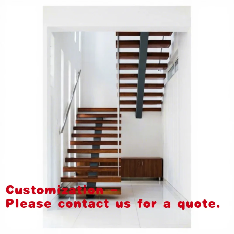 custom.Prima Single Stringer Stairs  with Wooden Steps Indoor Use