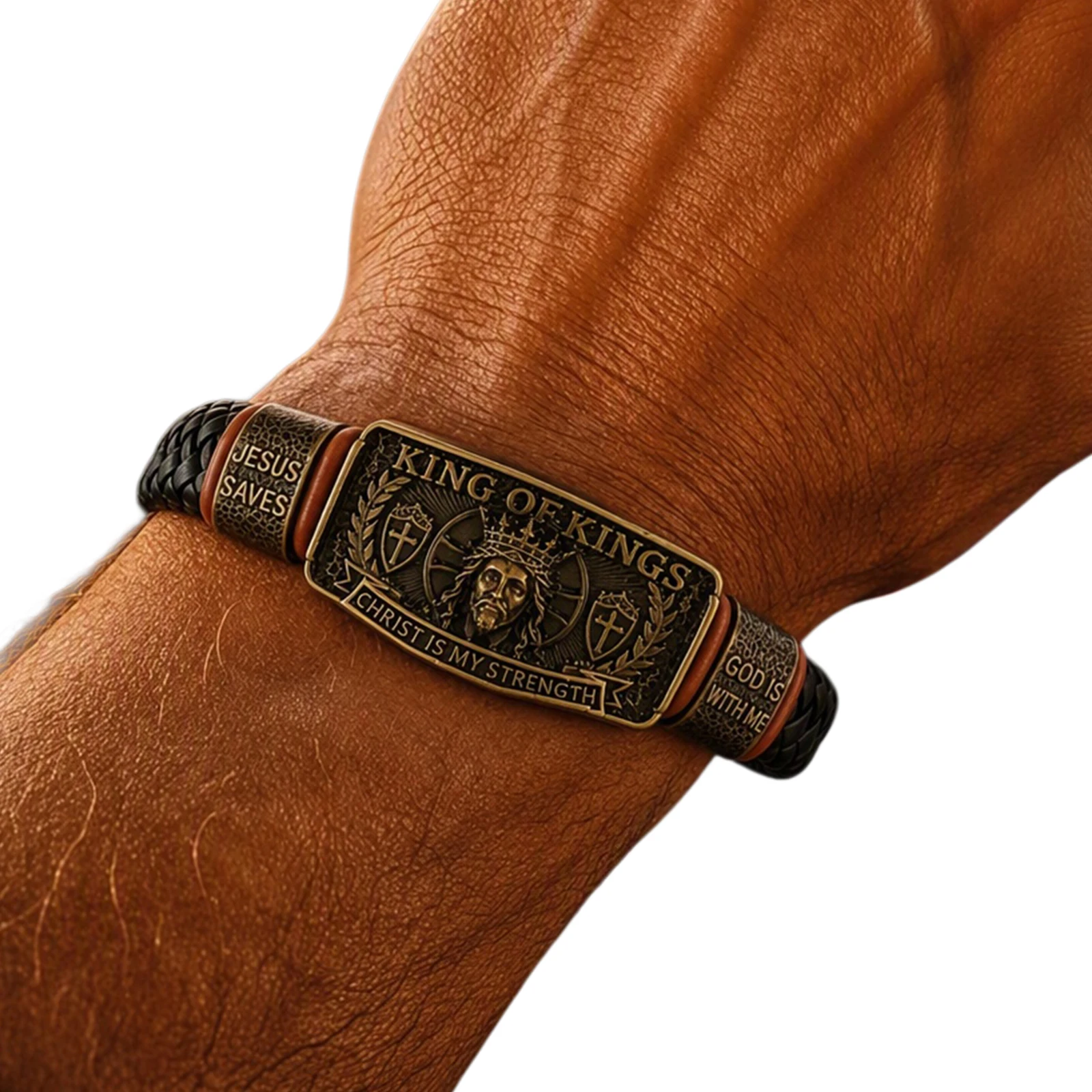 King of Kings Faith Bracelet Multi-Purpose Decorative Faith Bracelet Religious Inspirational Wristband for Outdoor Church Work
