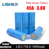 Original Lishen LS LR2170LE 21700 Battery 5000mah 10C 45A 3.6V High Drain Rechargeable Lithium Batteries 21700 Li-ion Cell