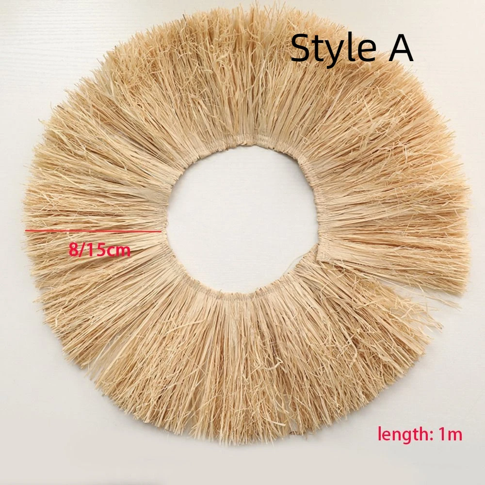 Durable Wedding Garland DIY Homestay Ornament Lafite Grass Garland Straw Tassels Background Wall Decoration Jute Fringe Trim