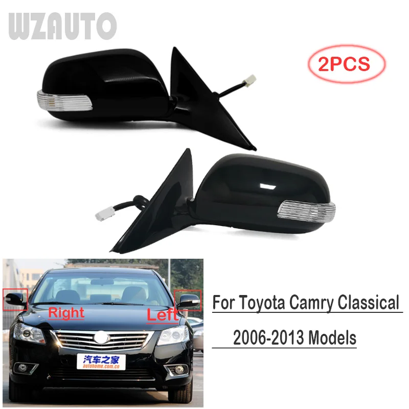 2PCS Car Exterior Door Rear view Side Mirror Assy For Toyota Camry 6th Generation 2006 2007 2008 2009 2010 2011 Power Folding