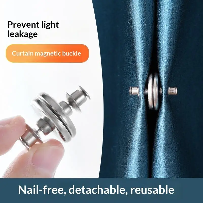 Curtain Magnetic Button Detachable Fix Fastener Clip Prevent: 10Pairs Light Adjustment Window Screen Close