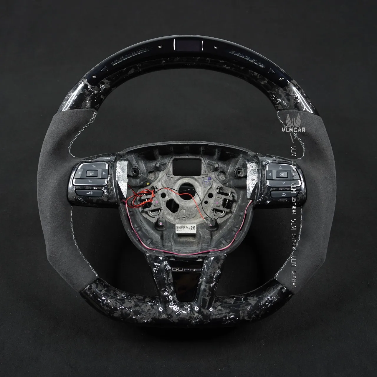 VLMCAR Carbon Fiber Steering Wheel for Seat Ibiza 2010-2020 Fits Leon Arona Ateca Toledo Altea Custom Car Interior Upgrade