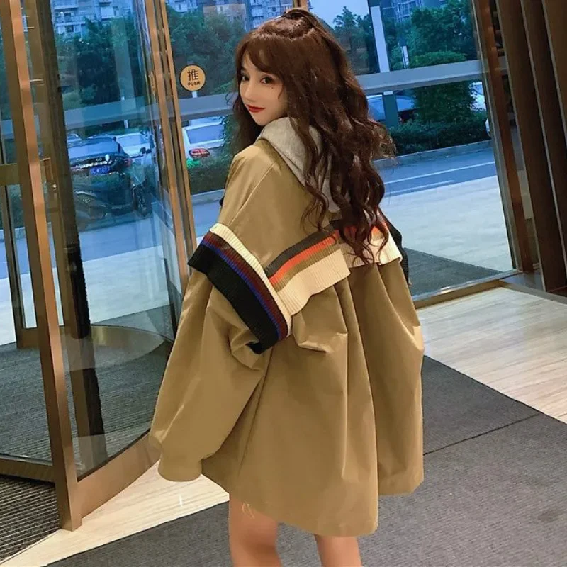 

Students New Chic Retro Harajuku Outerwear Basic Jackets Autumn Patchwork Korean Style Zipper Loose Streetwear Bf Style Ulzzang